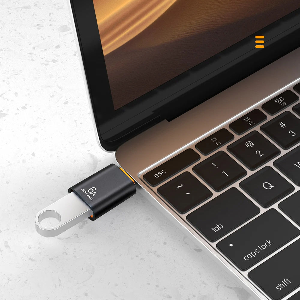 Προσαρμογέας OTG USB-C - USB-A Techsuit A2 HyperPort, Μαύρο Πορτοκαλί
