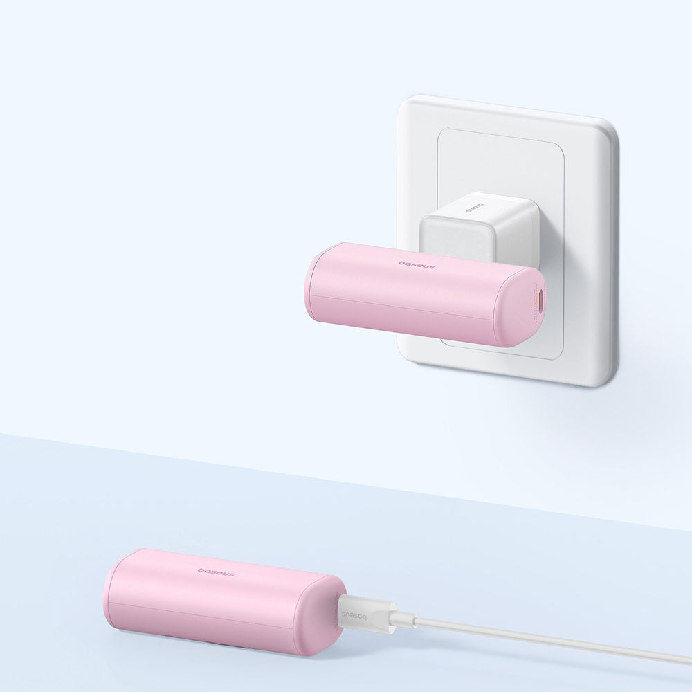 Baseus Compact External Battery, 5000mAh, 20W, PD, 2 x USB-C, Pink P10068306413-00