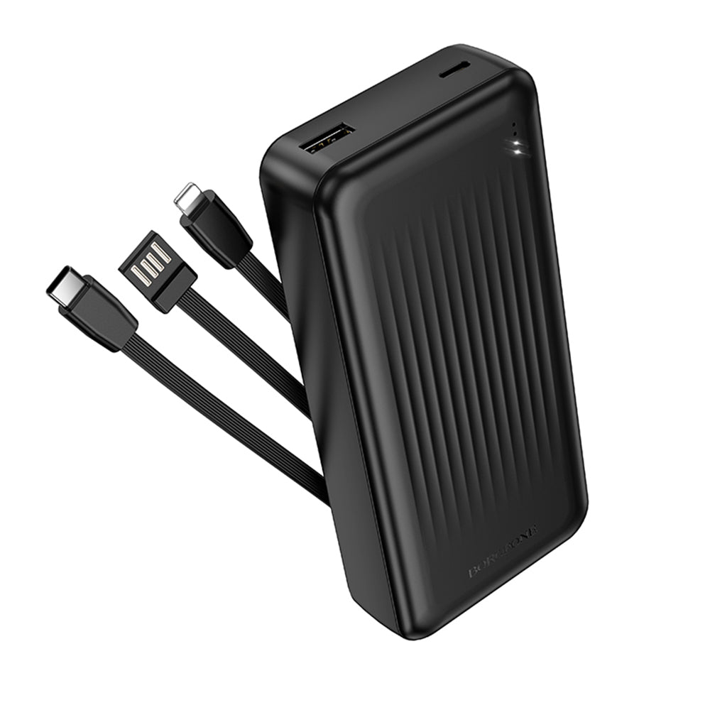 Borofone BJ79 Clever External Battery, 20000mAh, 10W, 1 x Lightning - 1 x USB-A - 1 x USB-C, Black