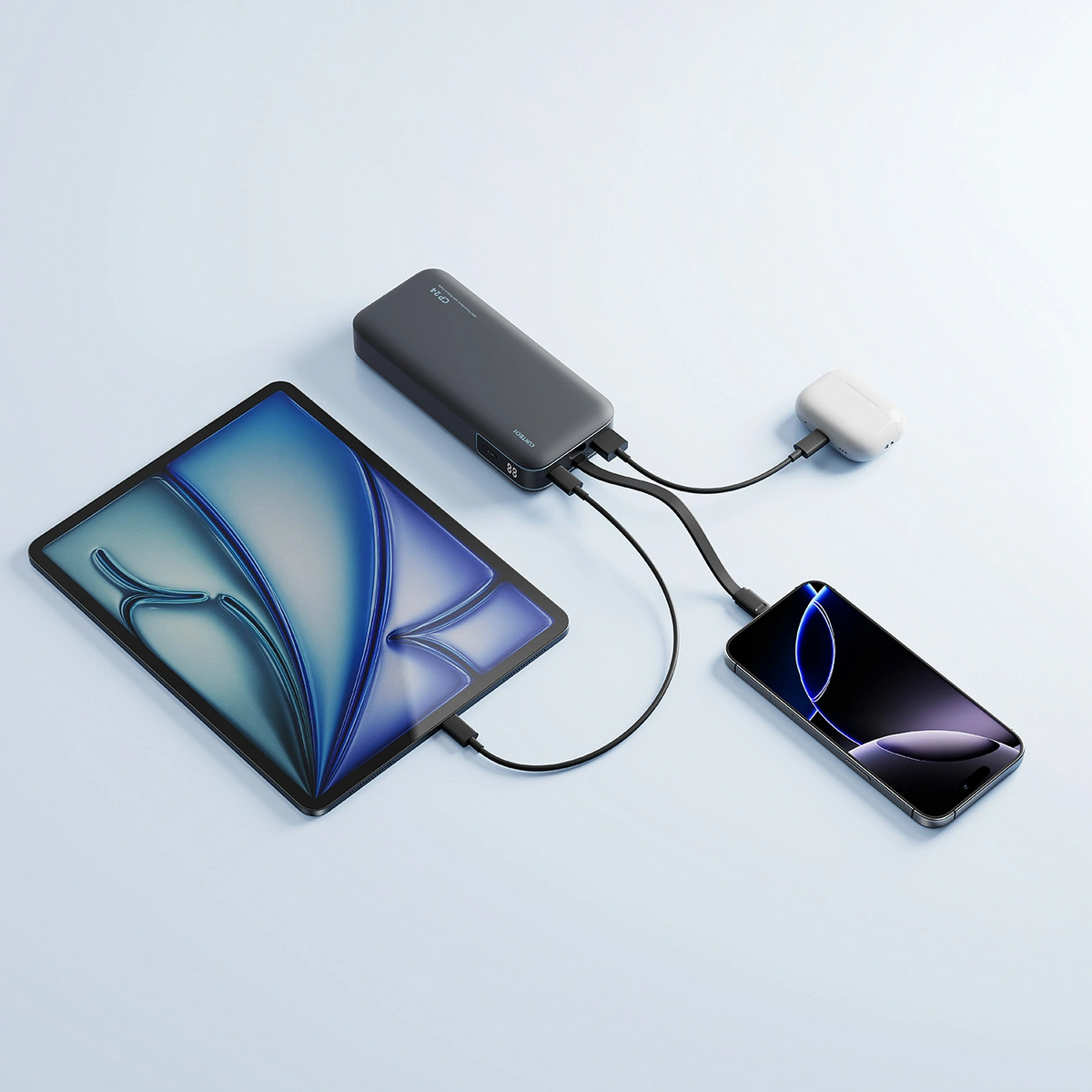 Εξωτερική Μπαταρία Cuktech LPB200N, 20000mAh, 40W, QC + PD, 1 x USB-A - 2 x USB-C, Μαύρη CUKL200NMXGR