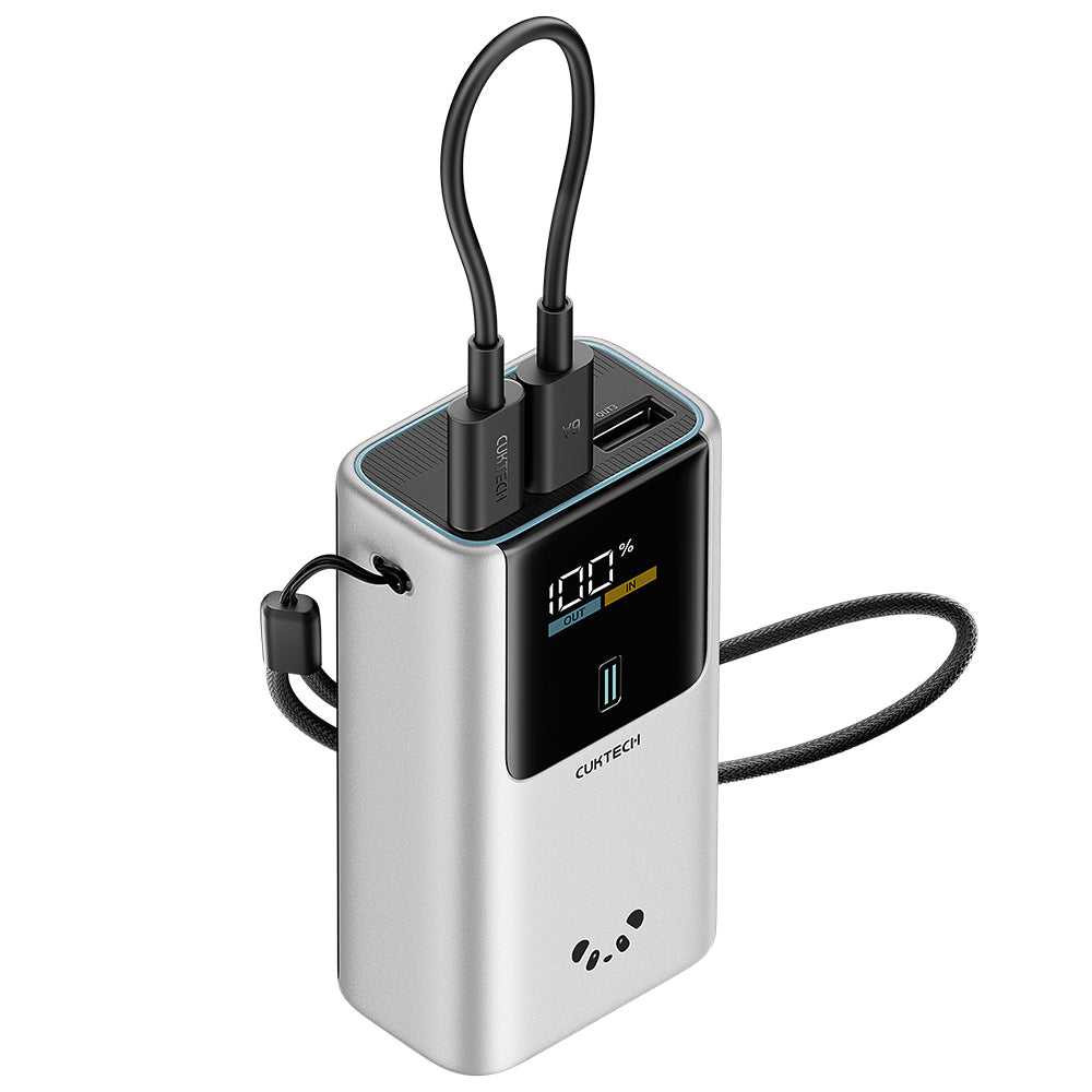Εξωτερική Μπαταρία Cuktech PB1055, 10000mAh, 55W, QC + PD, 1 x USB-A - 2 x USB-C, Γκρι CKPB1055GBTG