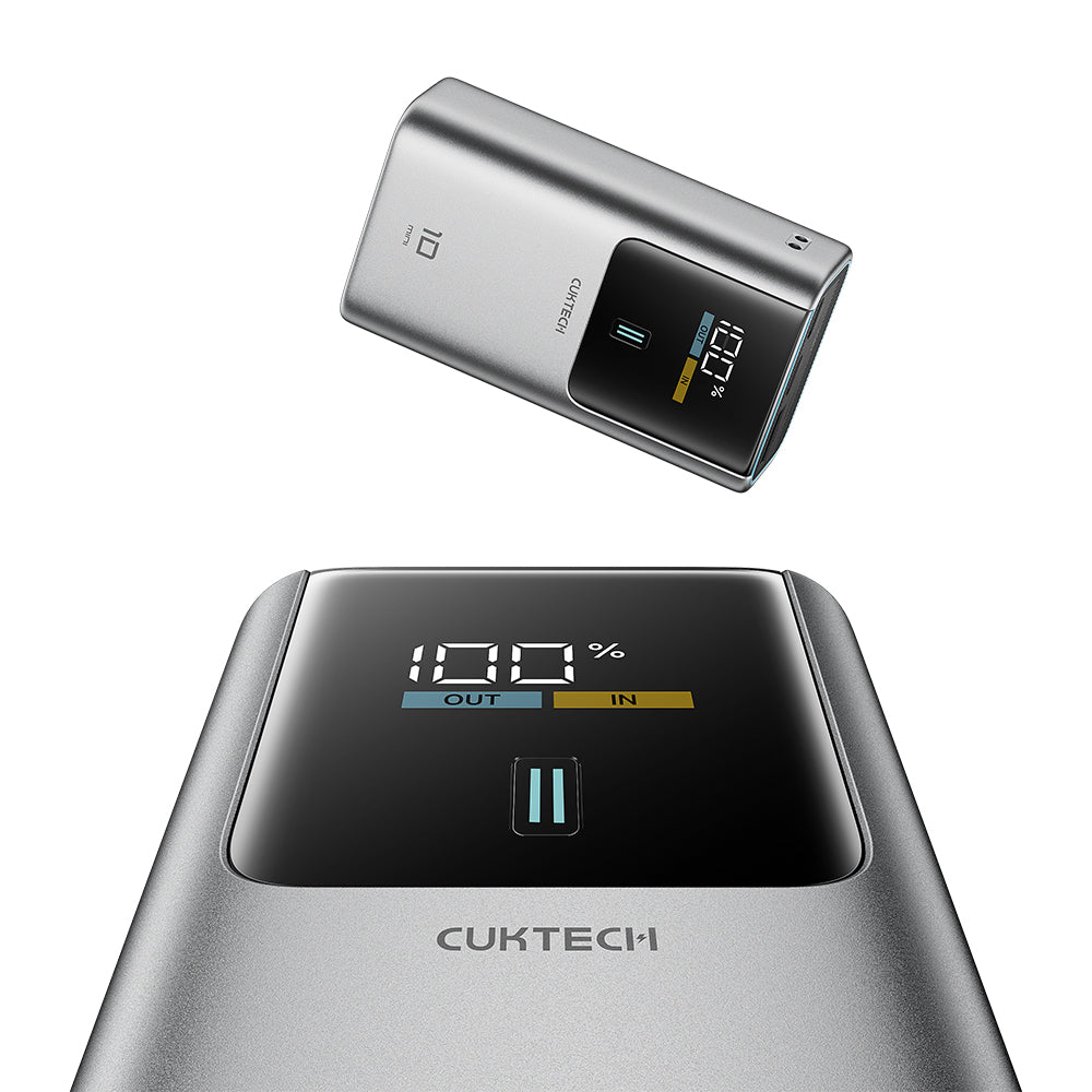 Εξωτερική Μπαταρία Cuktech PB1055, 10000mAh, 55W, QC + PD, 1 x USB-A - 2 x USB-C, Γκρι CKPB1055GBTG