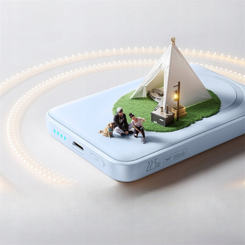 Εξωτερική Ασύρματη Μπαταρία Baseus EnerFill FM11 Ultra-Mini, 10000mAh, 22.5W, PD + FQI, 1 x QI - 1 x USB-C, Μπλε P1008210E313-00