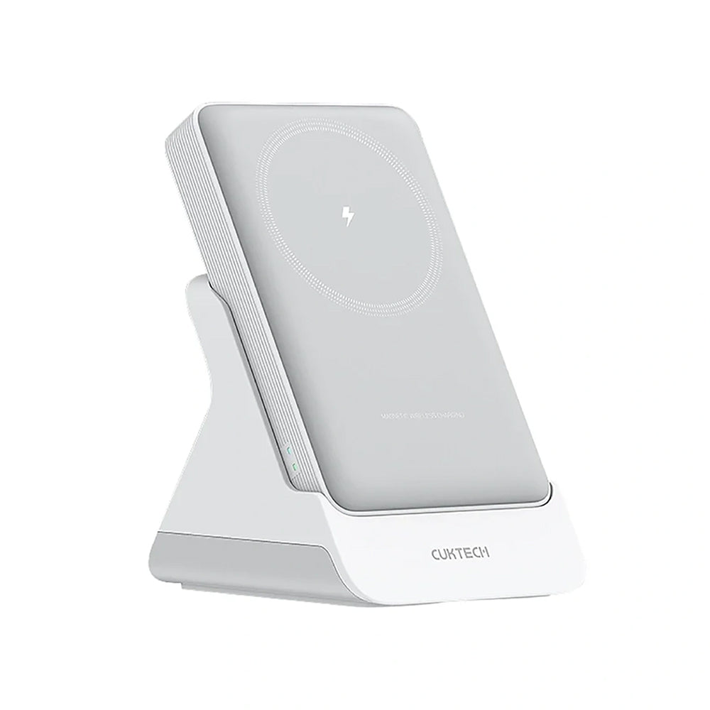 Ασύρματη Εξωτερική Μπαταρία Cuktech WPB100N, 10000mAh, 20W, PD + FQI, 1 x QI - 1 x USB-C, Λευκή CKWPB100NGLGR