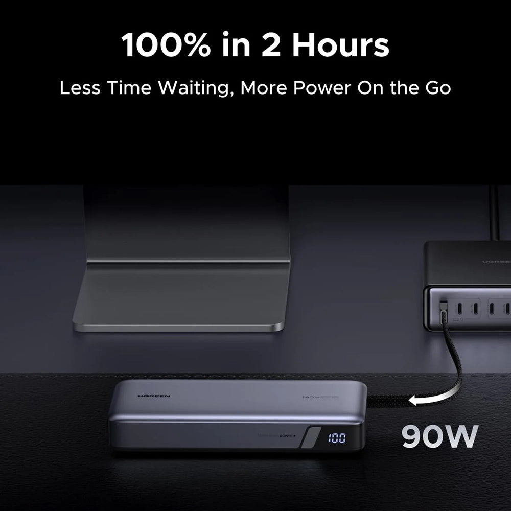 Εξωτερική Μπαταρία UGREEN PB552 (55995B), 25000mAh, 165W, QC + PD, 1 x USB-A - 3 x USB-C, Γκρι