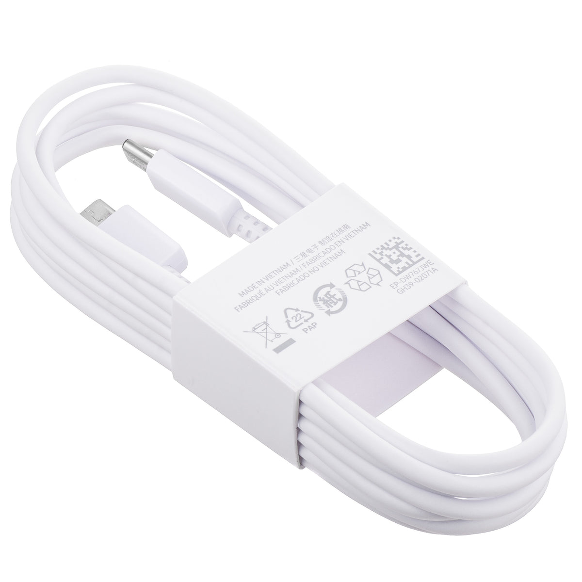 Καλώδιο Δεδομένων και Φόρτισης USB-C - USB-C Samsung EP-DW767JWE, 25W, 1.8m, Λευκό GP-TOU021RFCWW