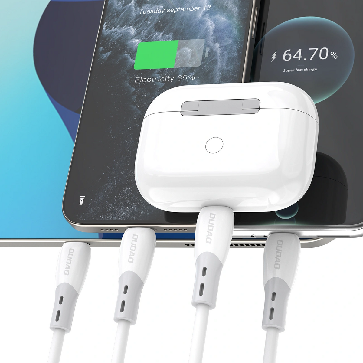 Καλώδιο Δεδομένων και Φόρτισης USB-C - USB-C Dudao L25SC, 60W, 2m, Λευκό