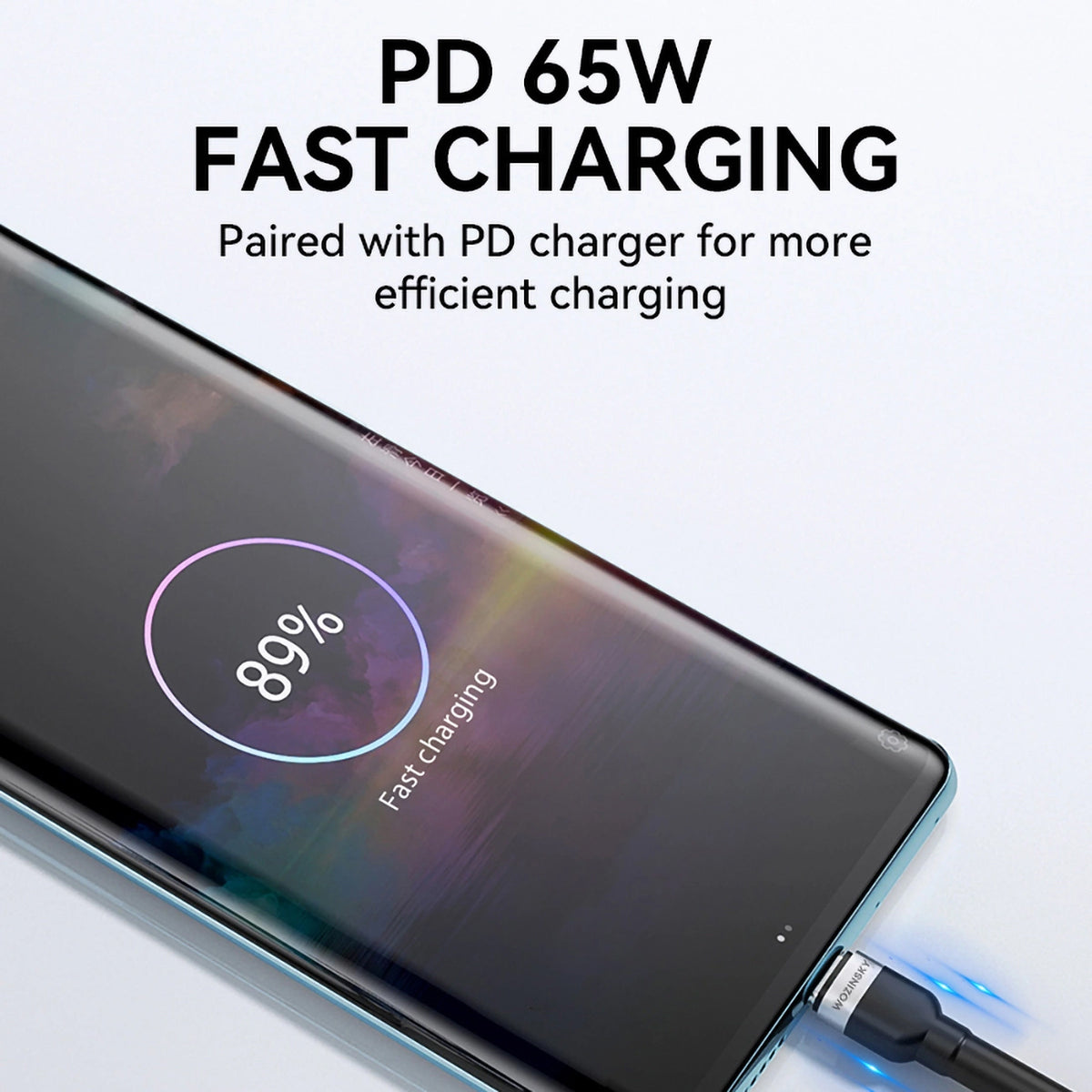 Καλώδιο Δεδομένων και Φόρτισης USB-C - USB-C WZK WNBCC2, 65W, 2m, Μαύρο