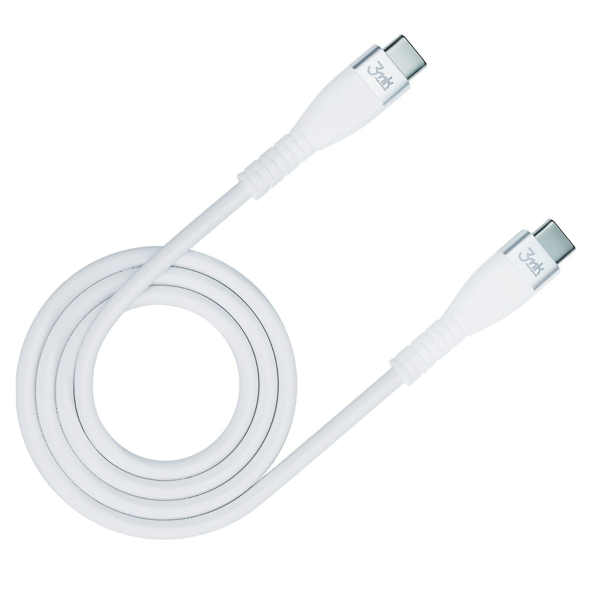 Καλώδιο Δεδομένων και Φόρτισης USB-C - USB-C 3MK Hyper Silicone, 60W, 1μ, Λευκό