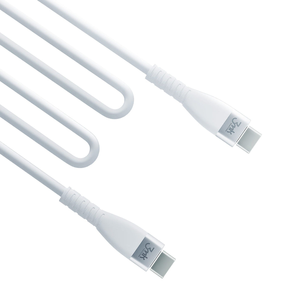 Καλώδιο Δεδομένων και Φόρτισης USB-C - USB-C 3MK Hyper Silicone, 60W, 1μ, Λευκό