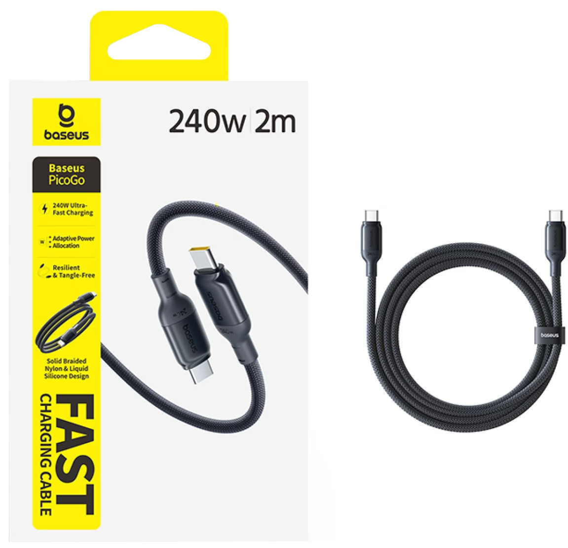 Καλώδιο Δεδομένων και Φόρτισης USB-C - USB-C Baseus PicoGo II, 240W, 2m, Μαύρο E0423301