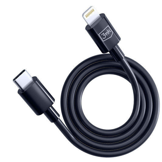 Καλώδιο Δεδομένων και Φόρτισης USB-C - Lightning 3MK Hyper, 20W, 1.2m, Μαύρο