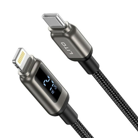 Καλώδιο Δεδομένων και Φόρτισης USB-C - Lightning Lito LD15 Display, 27W, 1m, Μαύρο