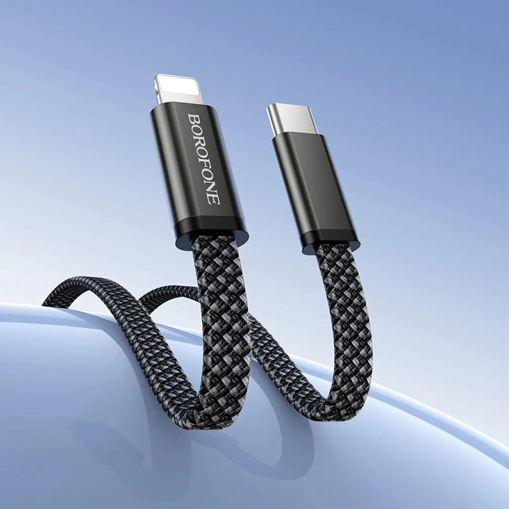 Καλώδιο Δεδομένων και Φόρτισης USB-C - Lightning Borofone BX124 Peace, 30W, 1m, Μαύρο