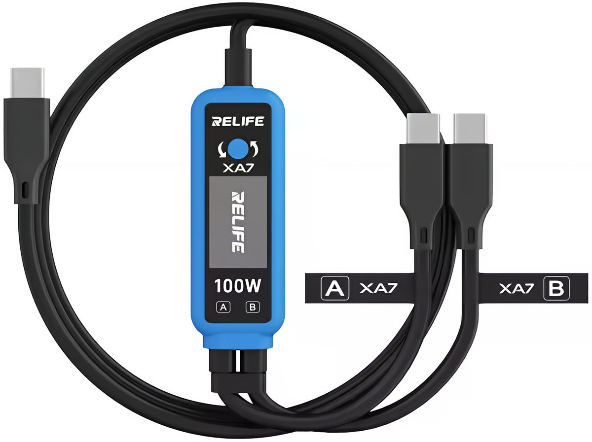 Καλώδιο Φόρτισης USB-C - 2 x USB-C Relife XA7 Display, 100W, 1.33m, Μαύρο