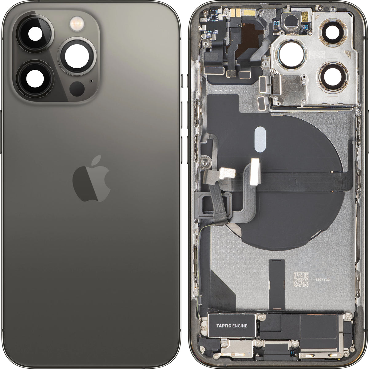 Καπάκι Μπαταρίας Apple iPhone 13 Pro, Με Μεσαίο Κέλυφος, Πλήρη Ανταλλακτικά, Μαύρο (Γραφίτης), Premium Ανταλλαγή