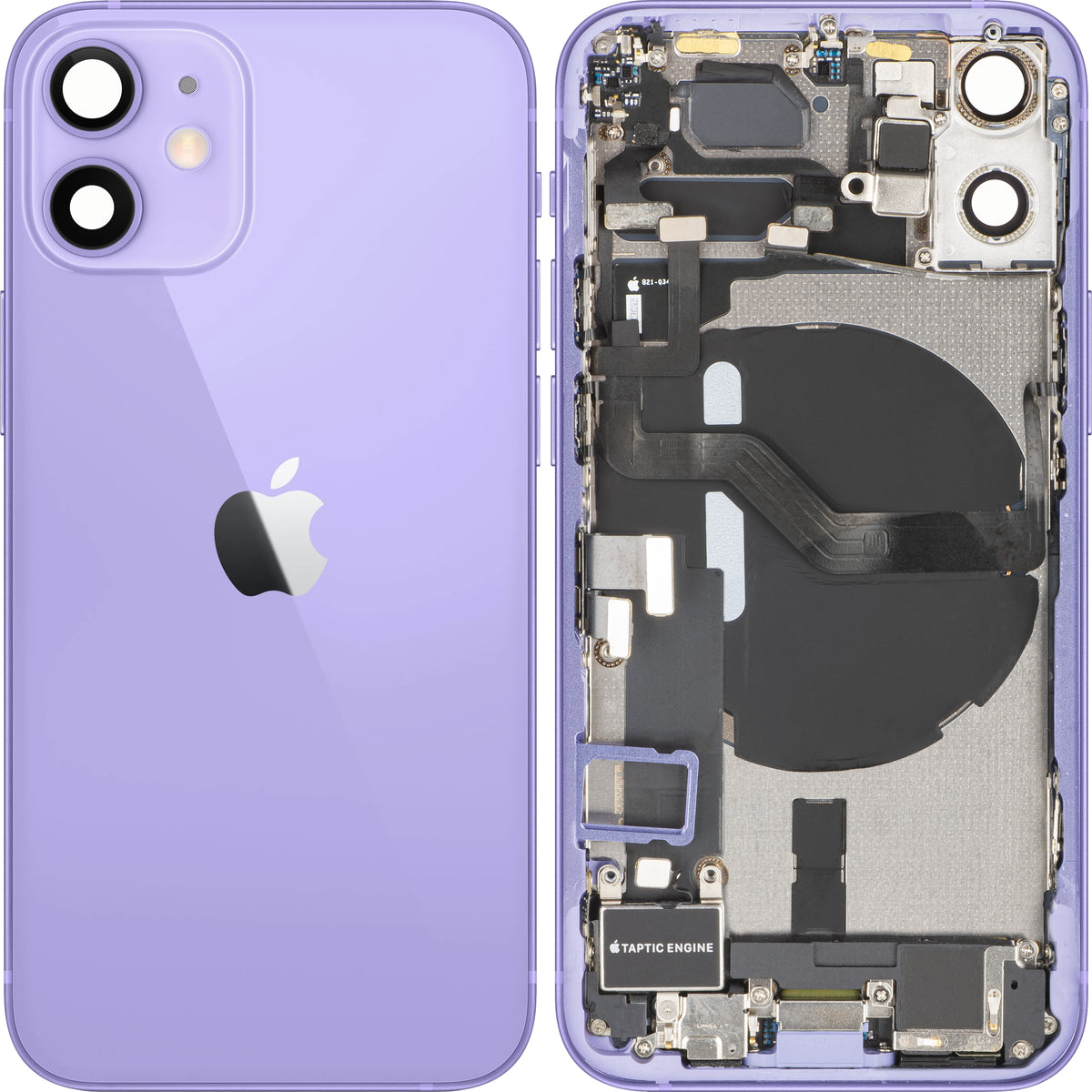 Πίσω Κάλυμμα Μπαταρίας Apple iPhone 12 mini, Με Μεσαίο Πλαίσιο, Πλήρη Ανταλλακτικά, Μωβ, Premium Ανταλλαγή