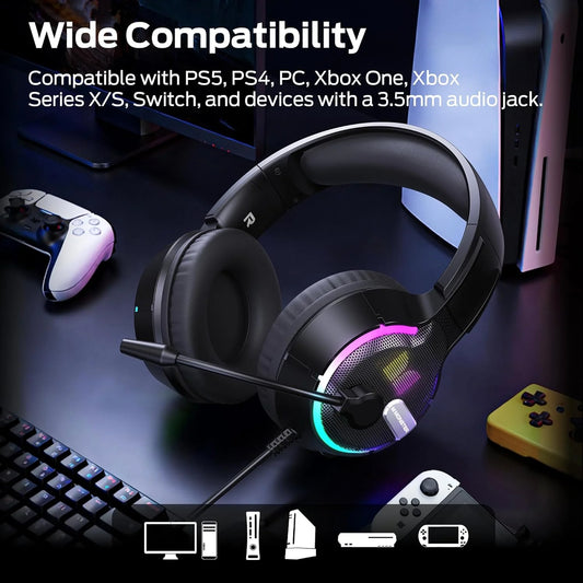 Ακουστικά Gaming 3.5mm Monster Mission 320, RGB, 1.9m, Μαύρα