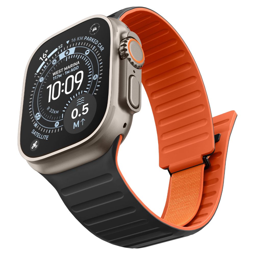 Λουράκι Spigen Athlex Air M για Apple Watch 49mm / 46mm / 45mm / 44mm Series, Μαύρο Πορτοκαλί AMP11534