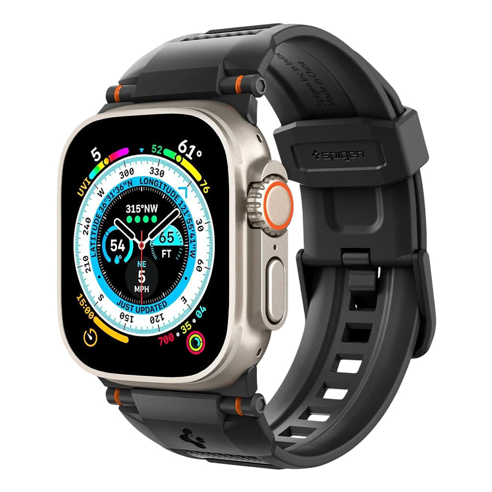 Λουράκι Spigen Rugged για Apple Watch 49mm / 46mm / 45mm / 44mm Series, Μαύρο AMP07105