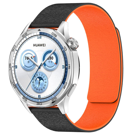 Λουράκι Techsuit W074 για Huawei Watch / Garmin Watch Series, 18mm, Μαύρο Πορτοκαλί