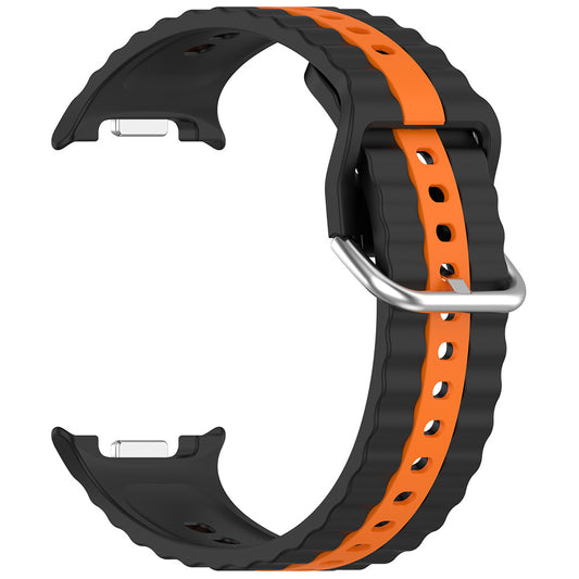 Techsuit W078 Strap for Samsung Galaxy Watch9 / Watch8 / Watch8 Classic Series, Black Orange
