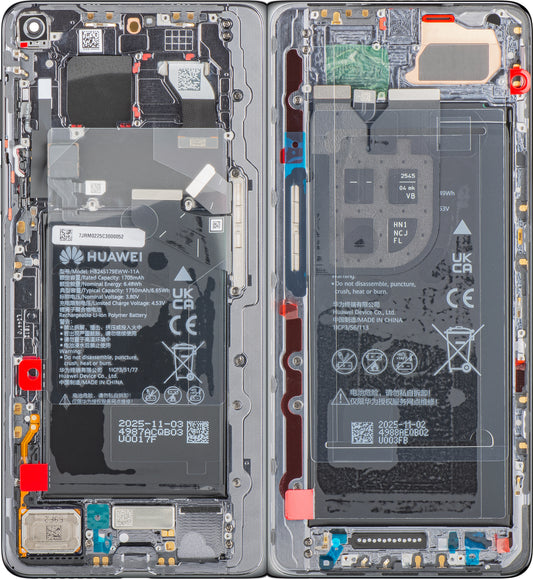 Huawei Mate X7 Display with Touchscreen, Frame and Battery, Grey, Service Pack 02357JRM