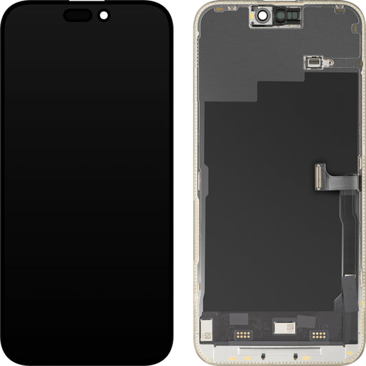 Οθόνη αφής MP συμβατή με Apple iPhone 15 Pro Max, με Πλαίσιο, Έκδοση Soft OLED FHD 120Hz Diagnostic, Μαύρη
