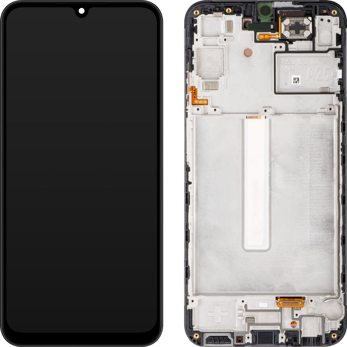Οθόνη με Αφή Samsung Galaxy A25 A256, με Πλαίσιο, Μαύρο (Brave Black), Service Pack GH82-33214A