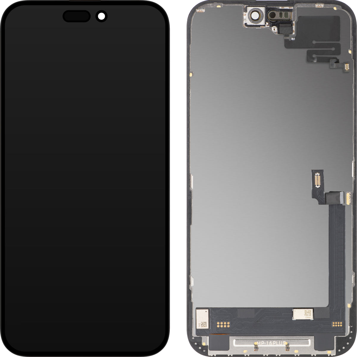 Touchscreen Display with Light Proximity Sensor MP compatible with Apple iPhone 16 Plus, with Frame, OLED FHD Diagnostic Software Version, Black