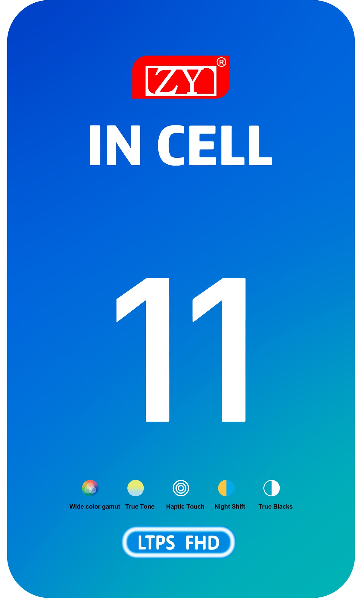 ZY Οθόνη αφής για Apple iPhone 11, με πλαίσιο, LCD In-Cell IC Κινητή, Μαύρο