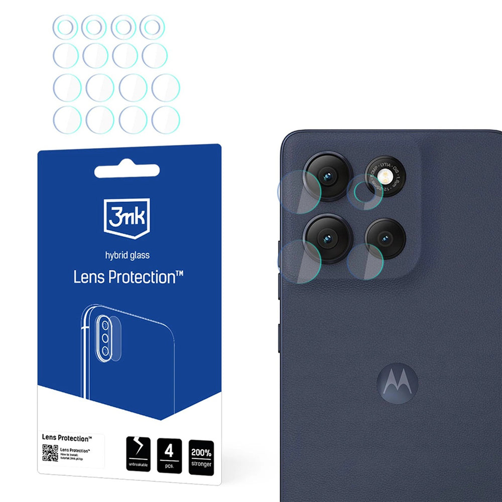 3MK Protection Rear Camera Protective Film for Motorola Moto G86 Power / G86, Flexible Glass, Set of 4 Pieces, Transparent