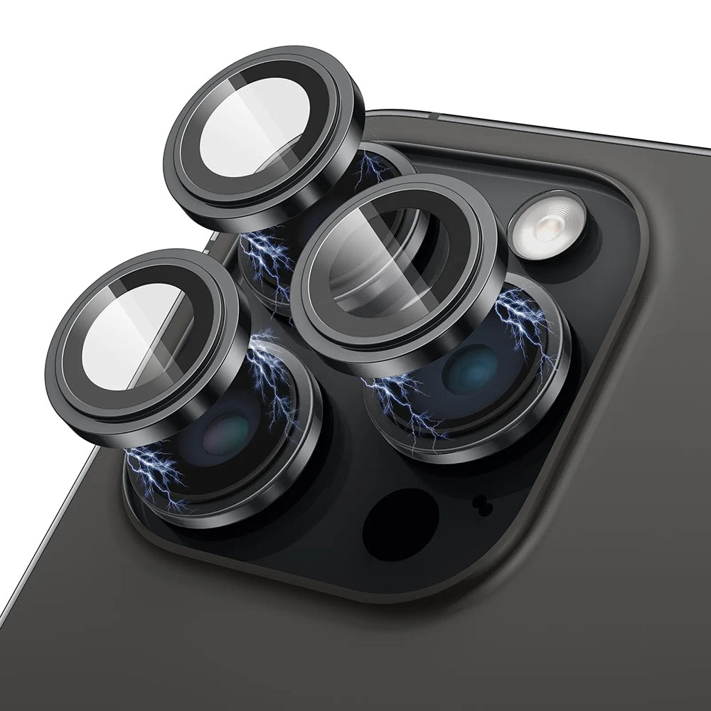 Προστατευτική μεμβράνη πίσω κάμερας Lito S+ για Apple iPhone 15 Pro Max / 15 Pro, Ασφαλισμένο γυαλί, Μαύρο