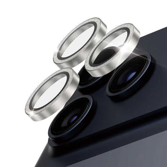 Προστατευτική Μεμβράνη Κάμερας Πίσω PanzerGlass Hoops Glitter για Apple iPhone 17 Pro Max / 17 Pro / 16 Pro Max / 16 Pro, Ενισχυμένο Γυαλί, Ασημί