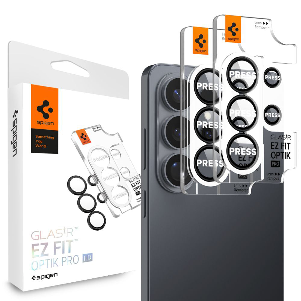 Προστατευτική Μεμβράνη Κάμερας Πίσω Spigen GlastR EZ FIT Optik Pro HD για Samsung Galaxy S26 Ultra S948, Ενισχυμένο Γυαλί, Σετ 2 τεμαχίων, Μαύρη
