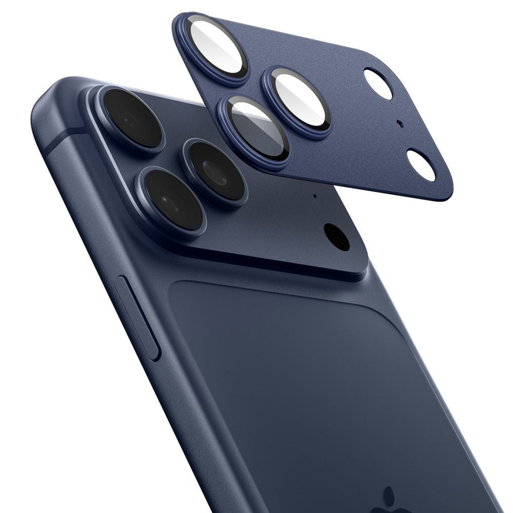 Spigen GlastR EZ FIT Optik Pro XL Rear Camera Protector for Apple iPhone 17 Pro Max, Tempered Glass, Blue AGL10651