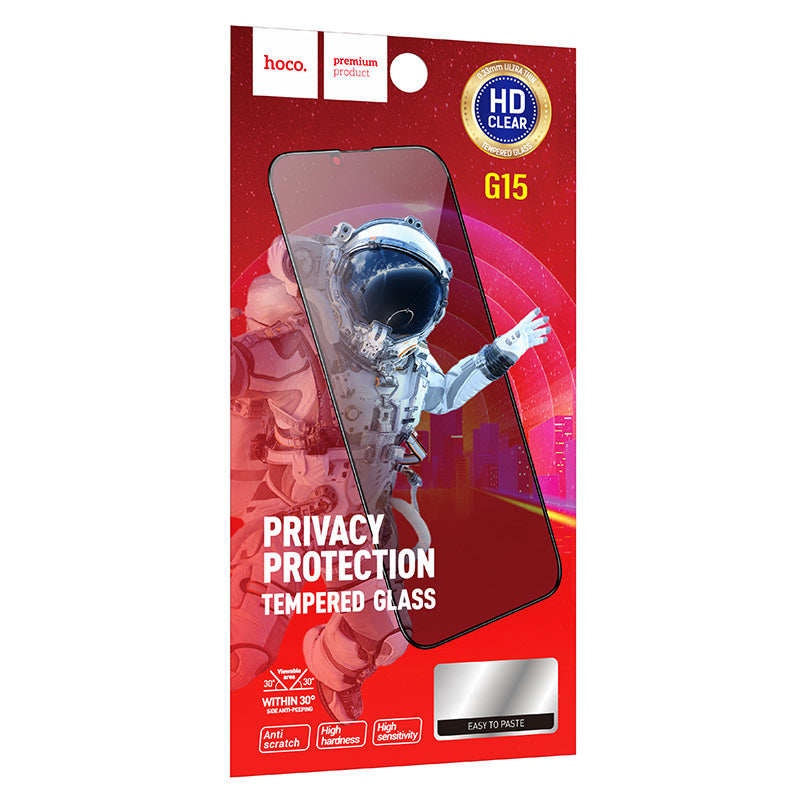 Προστατευτική Μεμβράνη Οθόνης Privacy HOCO G15 για Apple iPhone 11 Pro / XS / X, Ενισχυμένο Γυαλί, Πλήρης Κόλληση, 5D