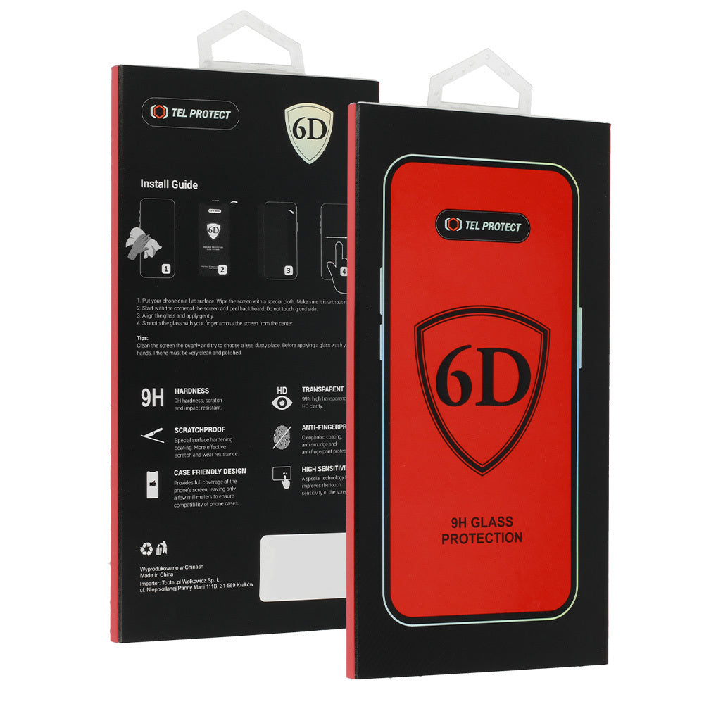Προστατευτική μεμβράνη οθόνης OEM για Apple iPhone 18 Pro / 17 Pro, Ασφαλισμένο γυαλί, Πλήρης κόλλα, 6D, Μαύρο