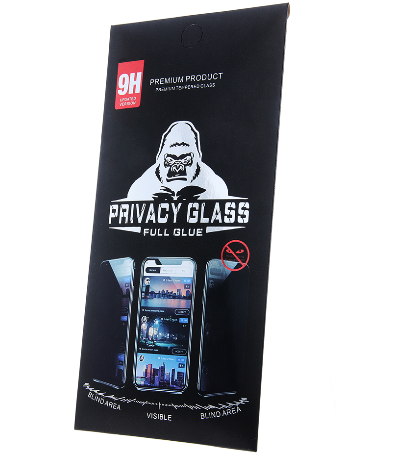 Προστατευτική μεμβράνη οθόνης Privacy OEM Glass για Apple iPhone 18 Pro Max, Ασφαλισμένο γυαλί, Πλήρης κόλλα