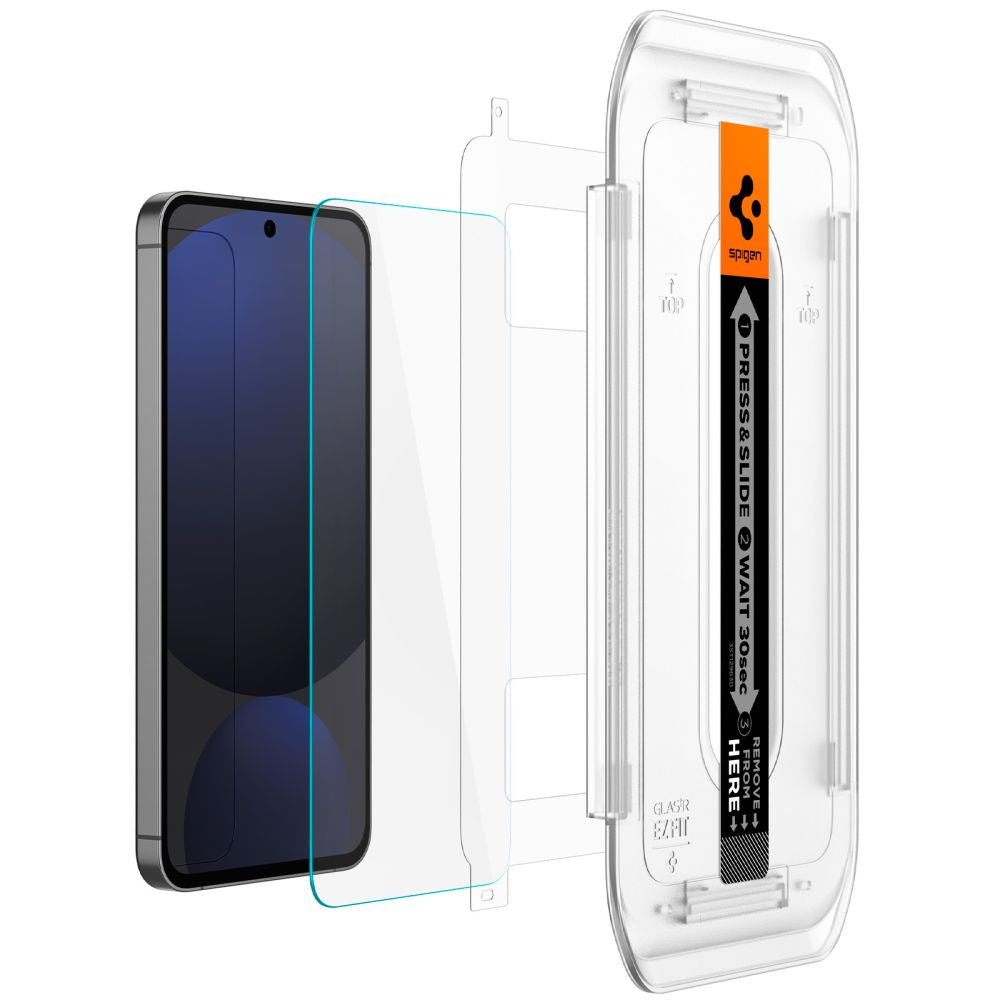 Προστατευτική Μεμβράνη Οθόνης Spigen GlastR EZ FIT για Samsung Galaxy A56 A566 / S24 FE S721, Ενισχυμένο Γυαλί, Πλήρης Κόλληση, Σετ 2 τεμαχίων AGL08729