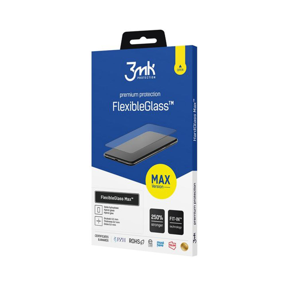 3MK FlexibleGlass Max Screen Protector for Apple iPhone 16 Pro, Flexible Glass, Full Glue, Black