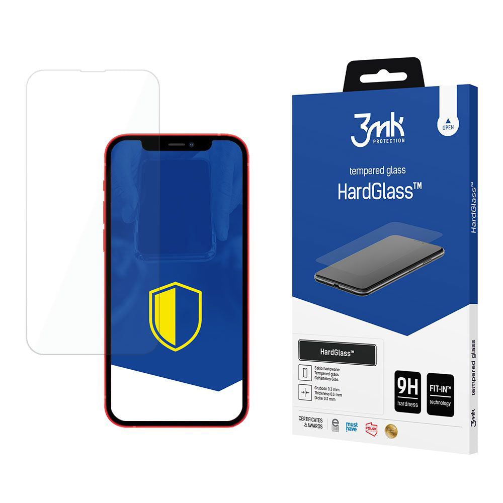 3MK HardGlass Screen Protector for Apple iPhone 13, Tempered Glass, Full Glue