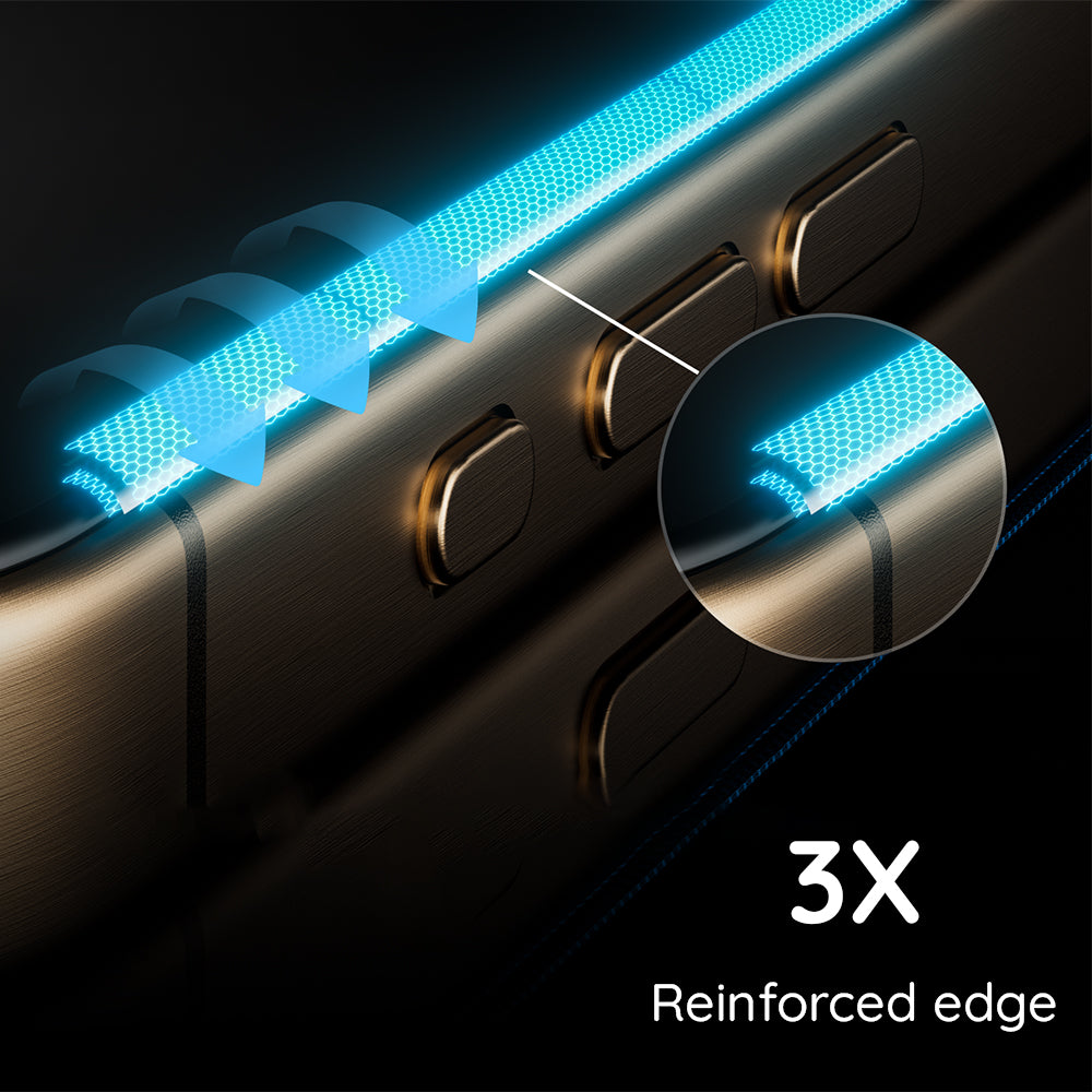 Anank 3X Reinforced Screen Protector for Apple iPhone 16 Pro Max, Tempered Glass, Full Glue, 2.5D, Black