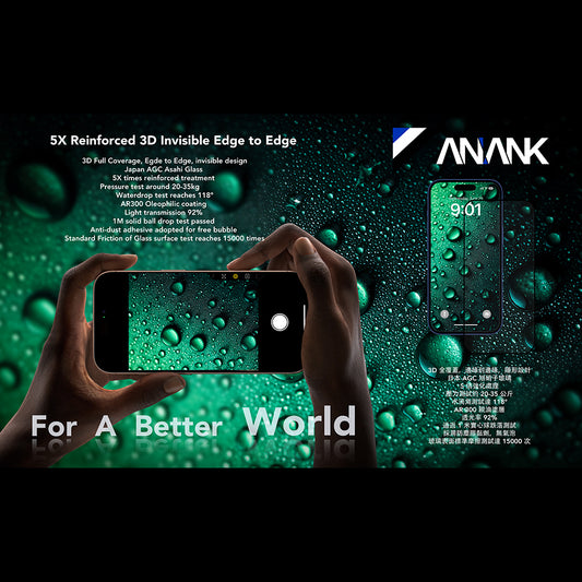 Προστατευτική Μεμβράνη Οθόνης Anank 5X Reinforced Invisible για Apple iPhone 17 Pro, Ενισχυμένο Γυαλί, Full Glue, 3D, Μαύρη