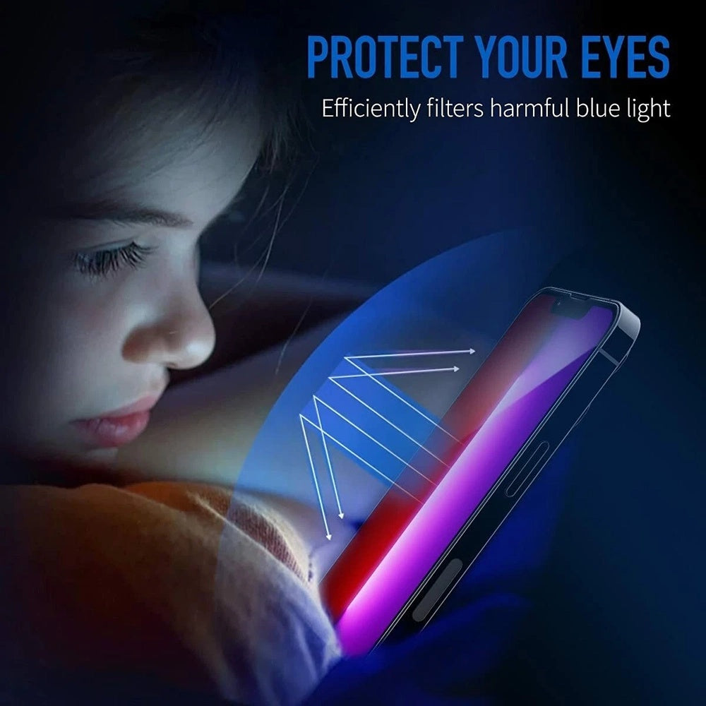 Anank 5X Reinforced Anti Blue Light Screen Protector for Apple 17 Pro Max, Tempered Glass, Full Glue, 2.5D, Black