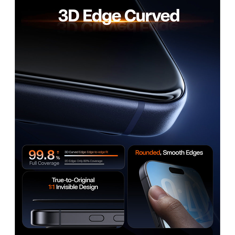 Προστατευτική μεμβράνη οθόνης Torras OrigArmor για Apple iPhone 18 Pro Max / 17 Pro Max, Ενισχυμένο γυαλί, Πλήρης κόλλα