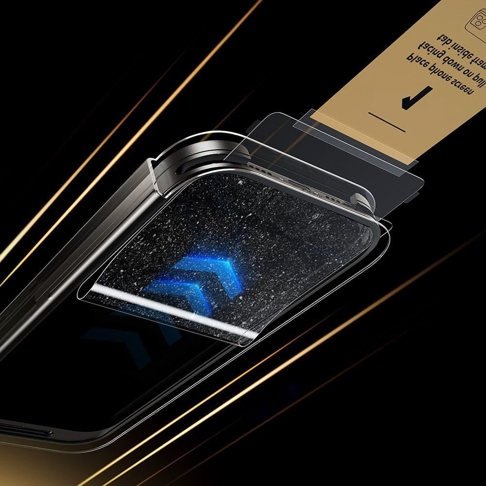 Προστατευτική μεμβράνη οθόνης ESR UltraFit Armorite Pro για Apple 17 Pro Max, Ασφαλισμένο γυαλί, Πλήρης κόλλα, Μαύρο