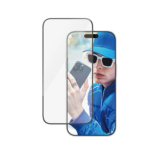 PanzerGlass Ultra-Wide Fit Screen Protector for Apple iPhone 16 Pro, Tempered Glass, Full Glue, Black