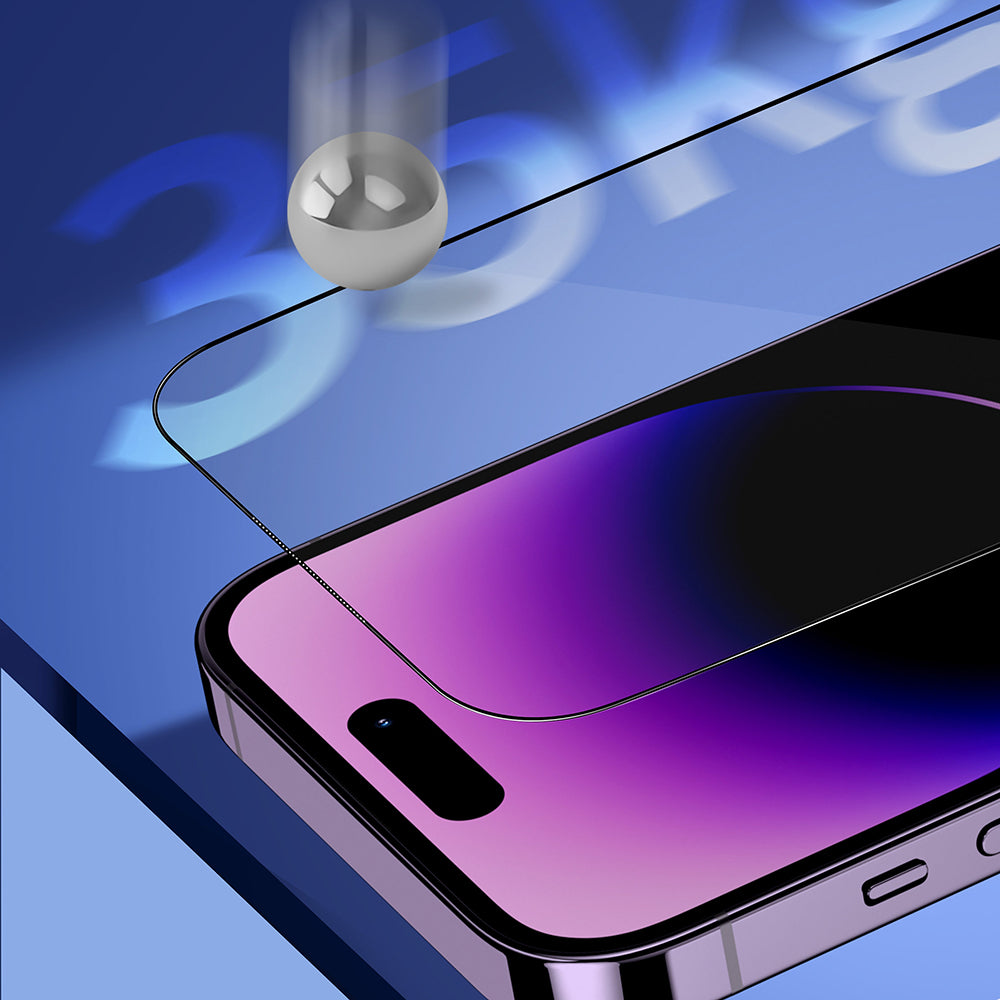 Privacy Screen Protector Blueo Sapphire Applicator Pro for Apple 17 Pro Max / 16 Pro Max, Tempered Glass, Full Glue