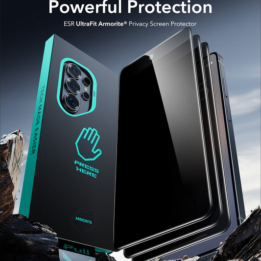 Προστατευτική Μεμβράνη Οθόνης Privacy ESR Armorite για Samsung Galaxy S26 Ultra S948, Ενισχυμένο Γυαλί, Full Glue